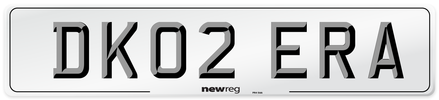DK02 ERA Number Plate from New Reg
